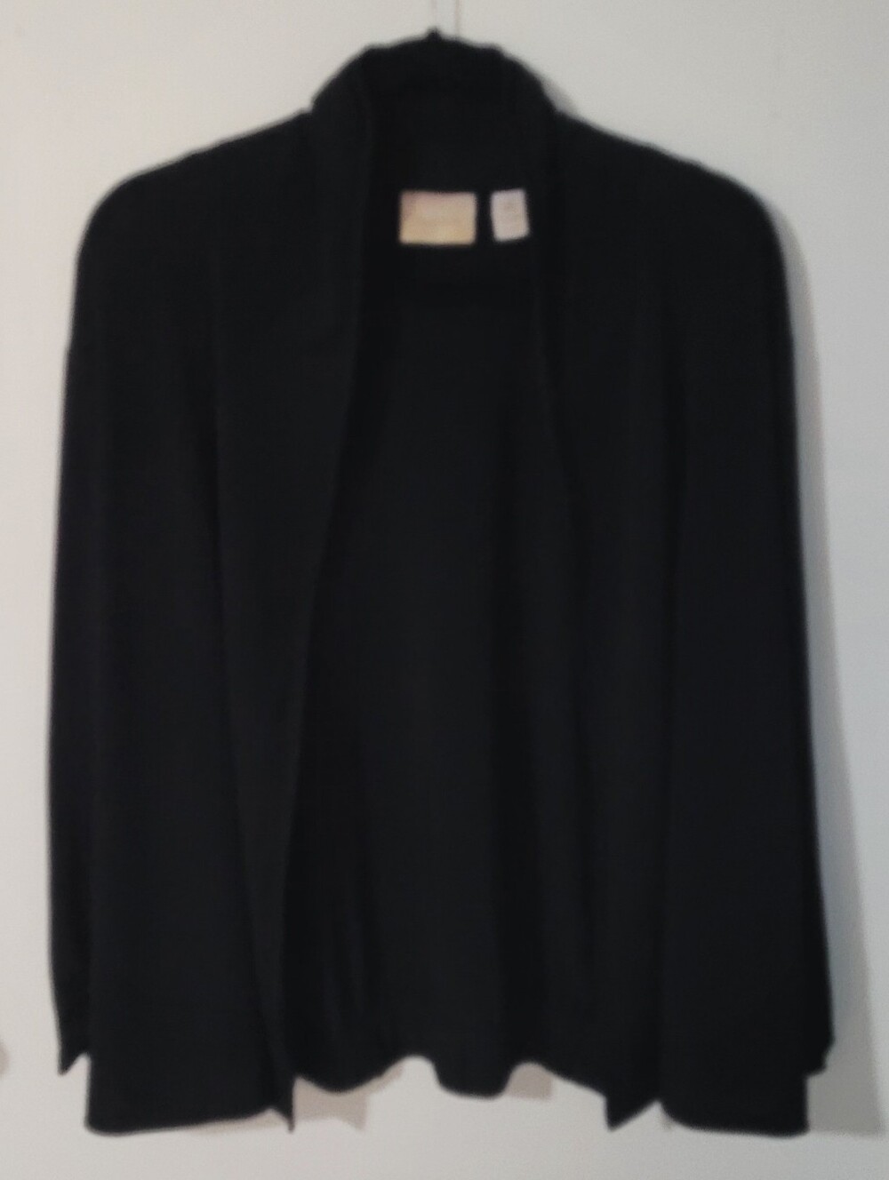 Chico's Sz. 3 Black Open Front Long Sleeve Cardigan XL Spandex Stretch